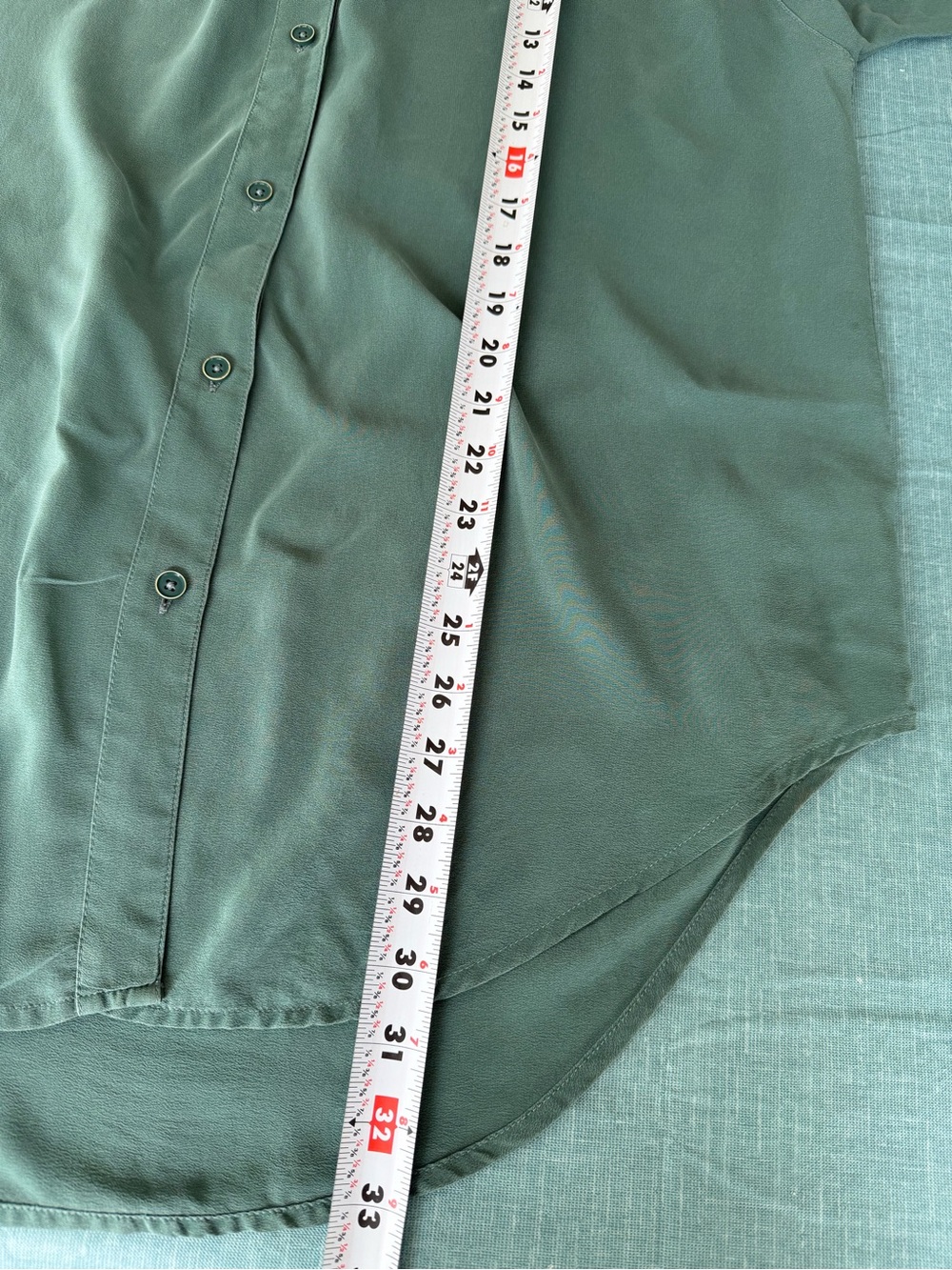 Anthropologie Maeve Silk Rosalyn Button Down Tunic Top Sage Green Oversized S - Picture 7 of 11